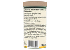 Tetra NutriEvolution ReptoMin Sticks turtle food 130g back with feeding guide