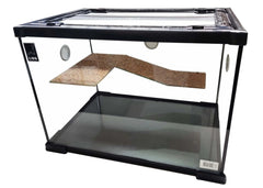 URS glass turtle tank with stepped basking platform and ventilated locking lid
