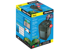 Aqua One Aquis 1000 external canister filter – 700 L/h modular aquarium filter with quick-release clips and carry handle for freshwater and marine tanks up to 250L