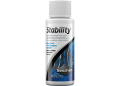 Seachem Stability white bottle with blush fish on branding