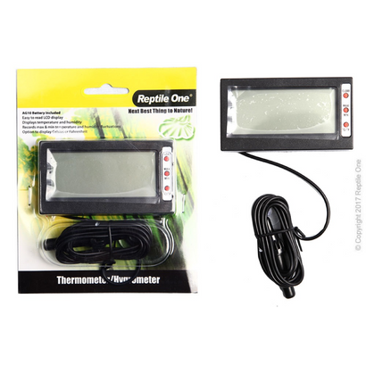 Thermometer Hygrometer Reptile External With Probe And Min Max LCD