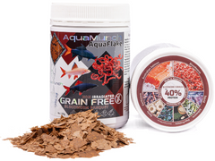 AquaMunch AquaFlake Bloodworm Banquet Flake fish food for carnivorous and tropical aquarium fish in 45g and 125g packs