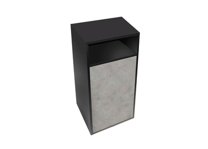 Aqua One AquaNano Opti 80 aquarium cabinet in black with grey concrete-look door and open top shelf