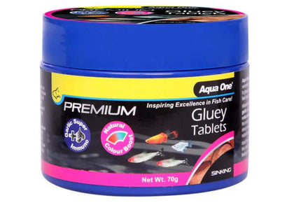 Aqua One Premium Gluey Tablets sinking fish food for aquarium fish