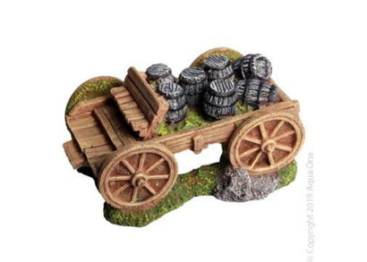 Coburg Aquarium | Ornament Whisky Barrel Wagon 17x11.5x9cmh