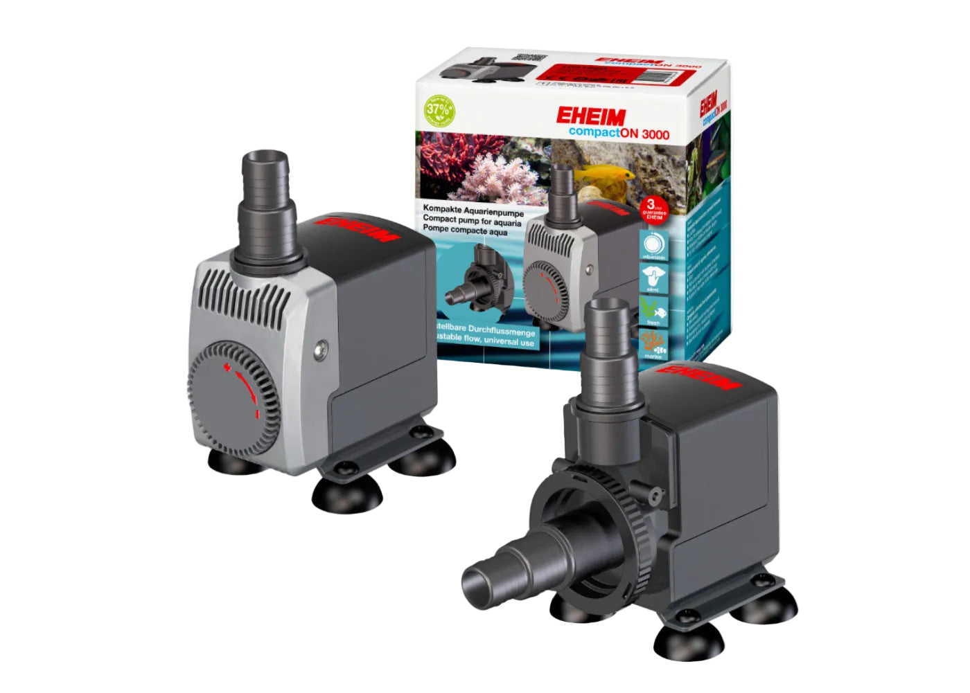 Eheim compact ON 3000 universal aquarium pump 3000 l/h 55W – adjustable flow ceramic bearing pump for freshwater and marine aquariums and sump systems