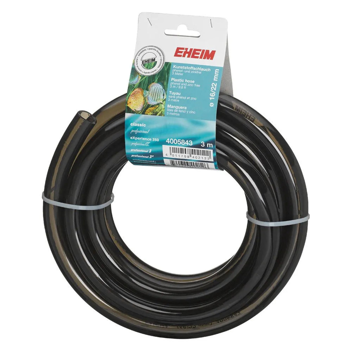 Eheim Quality Hose Anthracite 16/22mm 3m 4005943 – phenol-free flexible dark charcoal aquarium tubing for external filters and aquarium plumbing