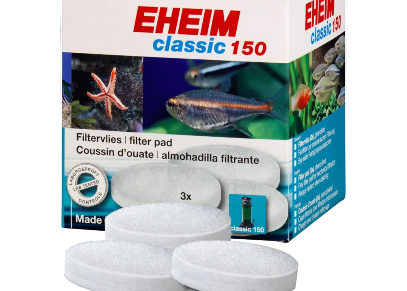 EHEIM white filter wool pads 3 pack for Classic 150 2211 external canister filter