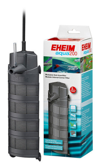 Eheim Aqua200 modular internal corner filter 220802 – compact 4.7W adjustable internal filter with diffuser and mediabox for freshwater and marine aquariums 100 to 200 litres