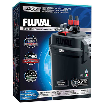 Fluval 407 external canister filter for aquarium filtration