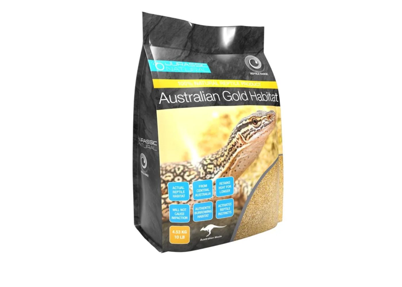 Jurassic Natural Australian Gold Habitat – natural desert substrate from central Australia for bearded dragons, monitor lizards and desert reptiles
