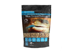 Jurassic Natural Blue Tongue Burrow – organic cane mulch reptile bedding for blue-tongue skinks, soft heat-treated burrowing substrate