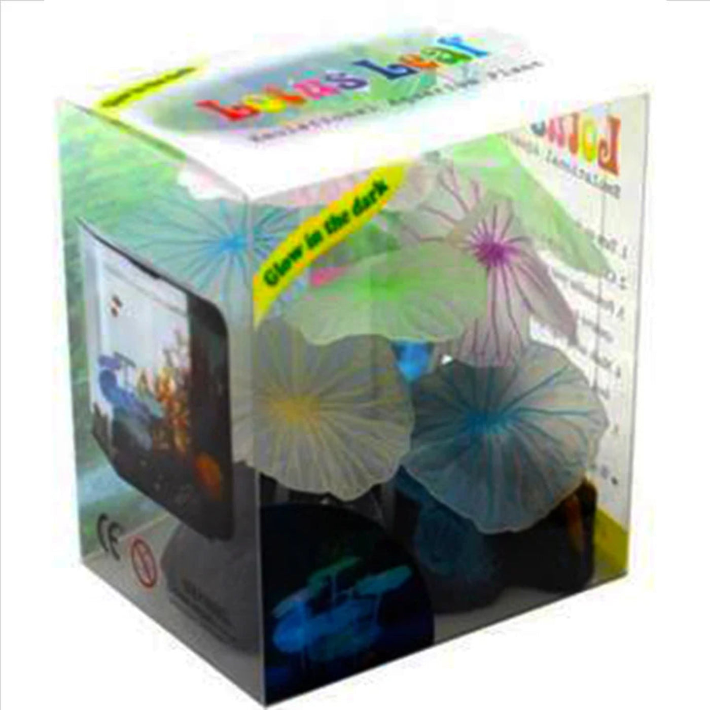 Lotus Garden 9 Leaf Multi Colour aquarium ornament with glow effect