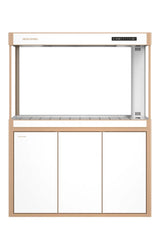 Minjiang MJ3-L1500AW-8S white aquarium with matching cabinet and modern glass fish tank.