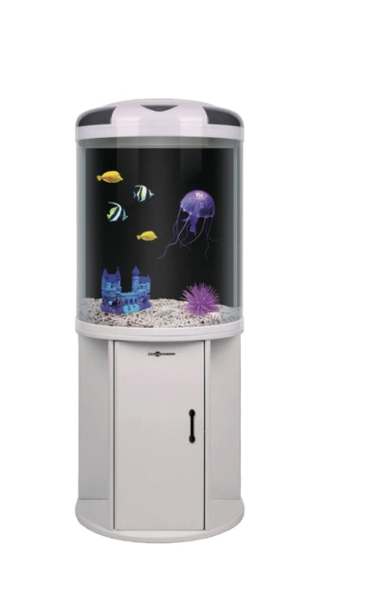 Minjiang BY-560S semi-circle aquarium with tropical fish and live aquatic plants