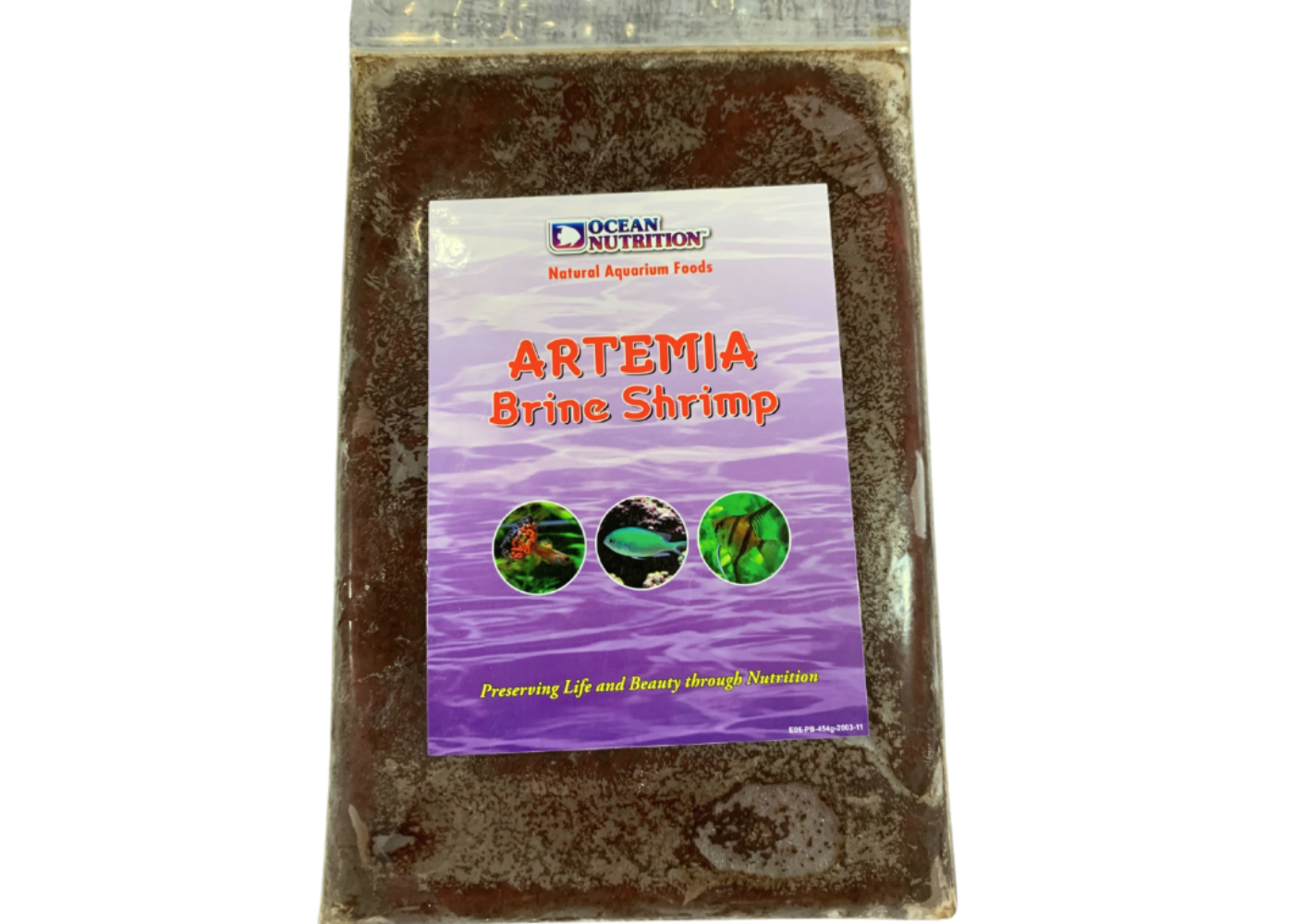 Ocean Nutrition Frozen Artemia Brine Shrimp Flat Pack 454g – whole flash-frozen brine shrimp for freshwater and marine fish