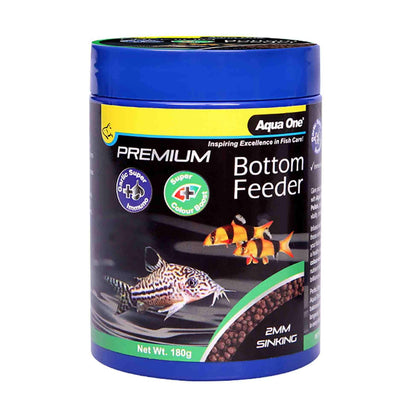 Aqua One Premium Bottom Feeder Sinking Pellets 2mm – catfish loach and pleco fish food