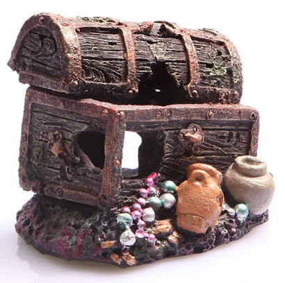 Coburg Aquarium | Ornament Sunken Treasure Chest Small 7.5x7x6.5