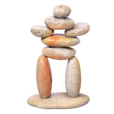Stone Pebble Stack Man aquarium ornament 9x5x15cm – natural stone finish resin figure for freshwater tanks