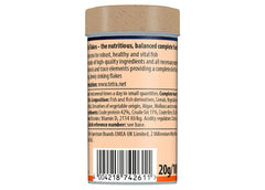 Tetra NutriEvolution Goldfish Colour Flakes 20g back with feeding instructions and nutritional information