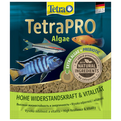 Front Image: TetraPro NutriEvolution Tropical Algae fish food front packaging