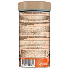 Tetra NutriEvolution Goldfish Colour Sticks 75g side label showing product information