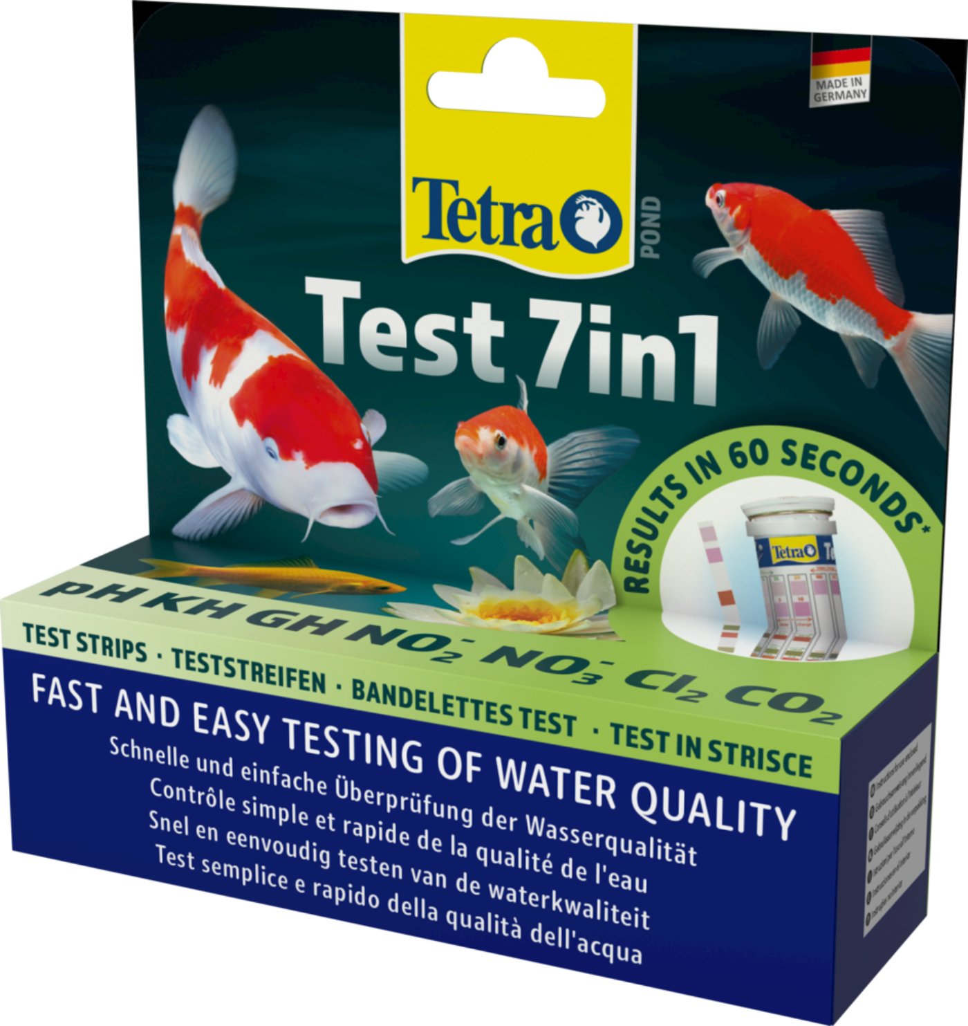 Tetra Test 7-in-1 water test strips 100 pack – freshwater aquarium test strips for pH KH GH nitrite nitrate chlorine and CO2