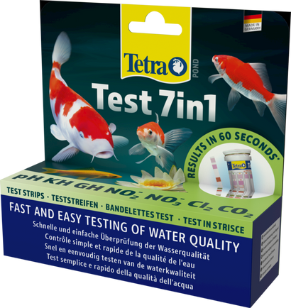 Tetra Test 7-in-1 water test strips 100 pack – freshwater aquarium test strips for pH KH GH nitrite nitrate chlorine and CO2