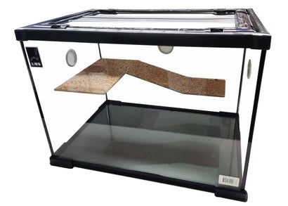 URS glass turtle tank with stepped basking platform and ventilated locking lid