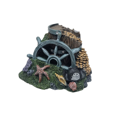 Coburg Aquarium | Aquarium Ornament | Shop Fish tank Decor Shipwreck Barrel with gold