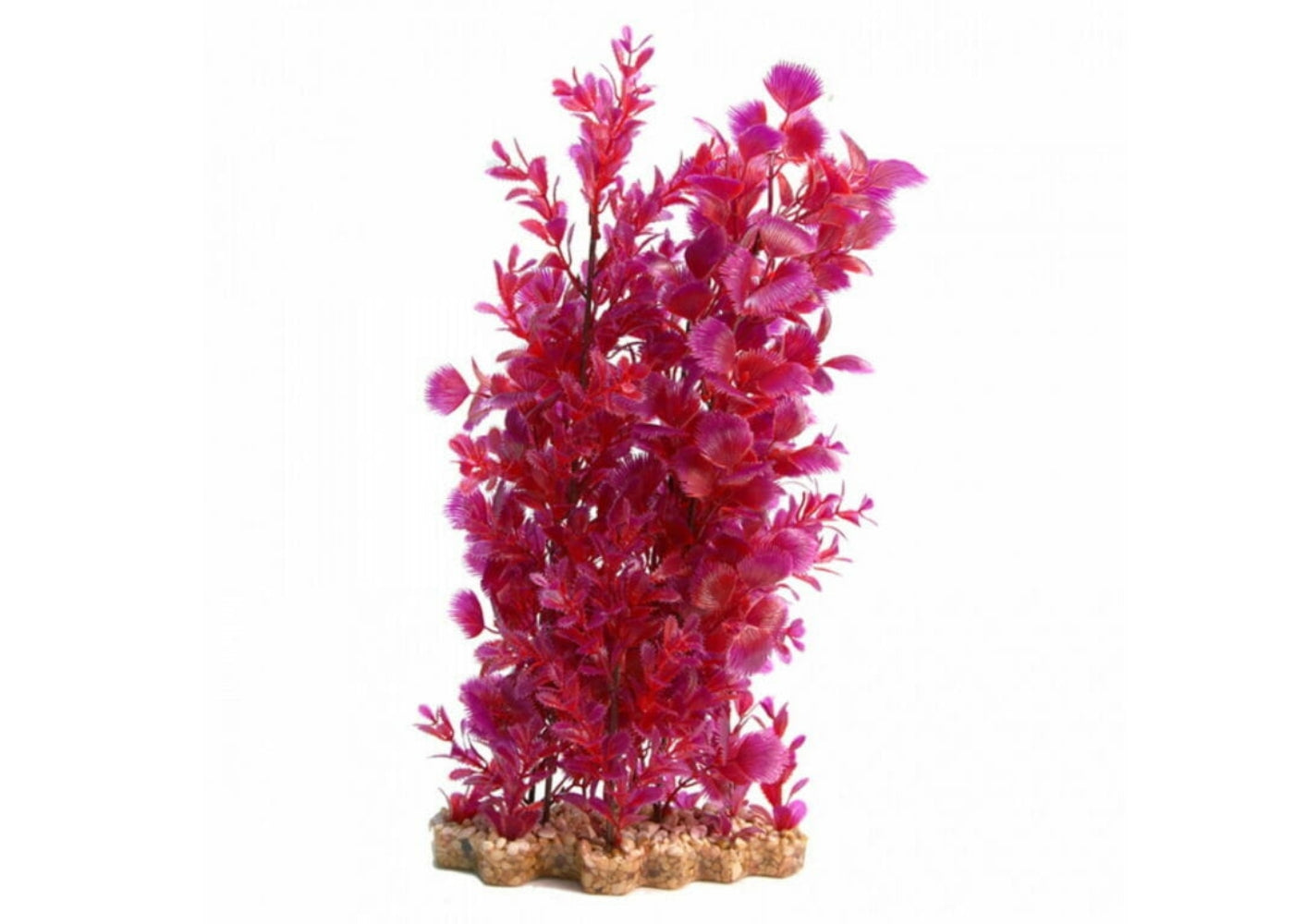 Plastic Plant Pink Hottonia Tribulus w Gravel Bas