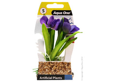 Aqua One Plastic Plant, purple flowers, artificial aquarium plant