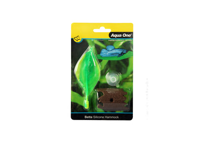 Aqua One Silicone Betta Leaf Hammock With Bark 4.5 x 12cm