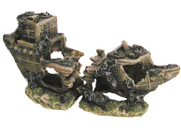 Aqua One Split Shipwreck, pirates, carrabien, water ornament, carabien, broken old ship 
