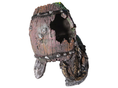 Aqua One Wrecked Barrel On Rock 13 x 12.5 x 13cm