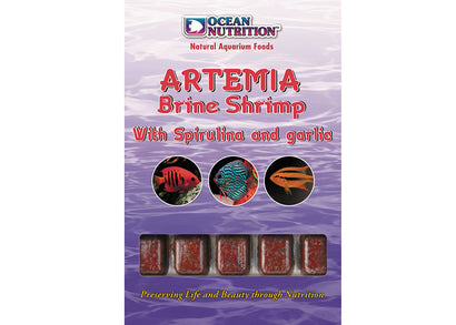 Ocean Nutrition Frozen Artemia Brine Shrimp with Spirulina & Garlic - 12 Pack