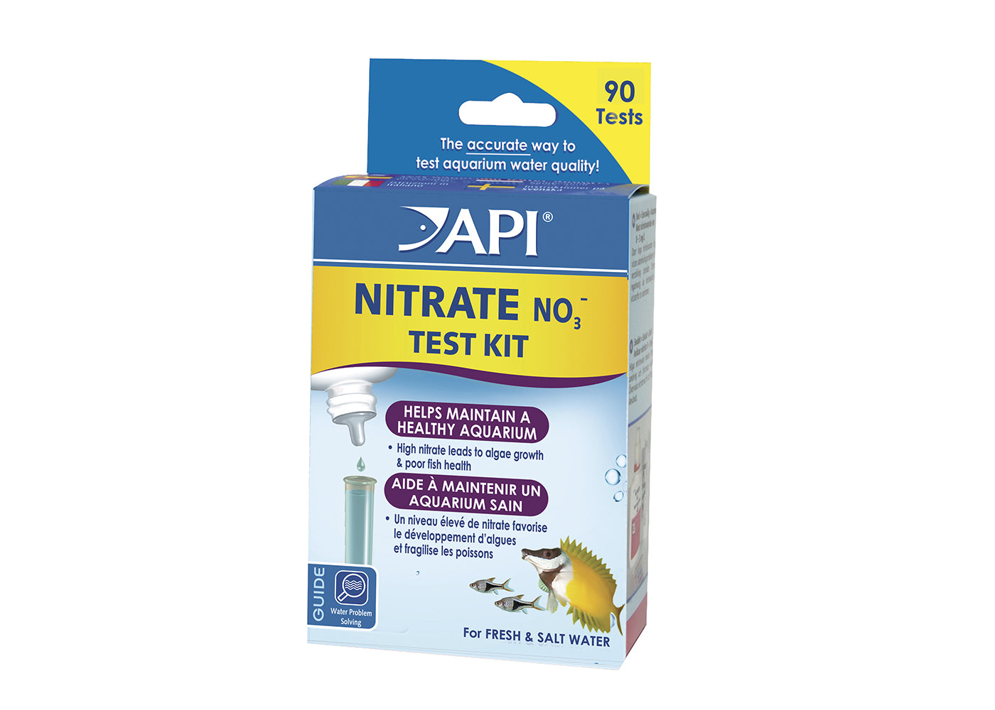 API Nitrate Test Kit NO3, helps maintaine a healthy aquarium for fresh and salt water fish.