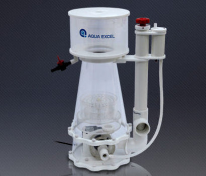 Aqua Excel AE-CL cone sump protein skimmer with clear body and collection cup for large marine aquariums