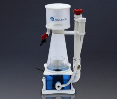Aqua Excel AE-MINI cone protein skimmer with clear body and collection cup for marine aquariums