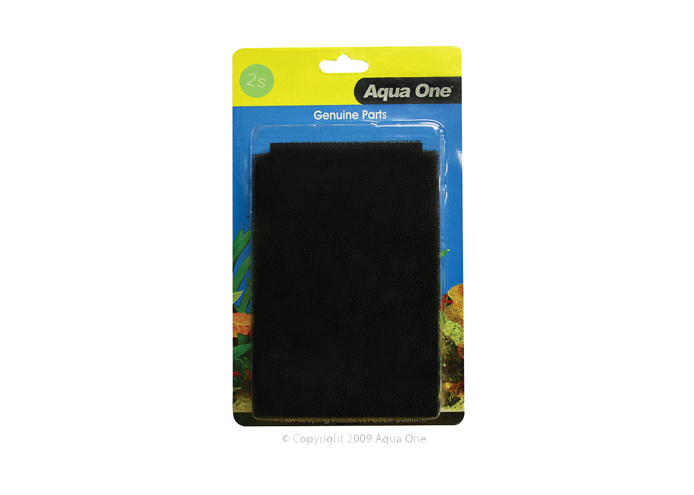Aqua One 2S black replacement sponge pad 2 pack for AquaStyle 510 and LifeStyle 52 aquariums