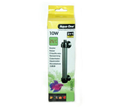 Aqua One glass nano preset heater 10W – submersible aquarium heater preset to 26°C for betta and nano tanks up to 10L
