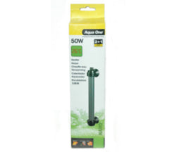 Aqua One glass nano preset heater 50W – submersible aquarium heater preset to 26°C for tropical community tanks up to 50L