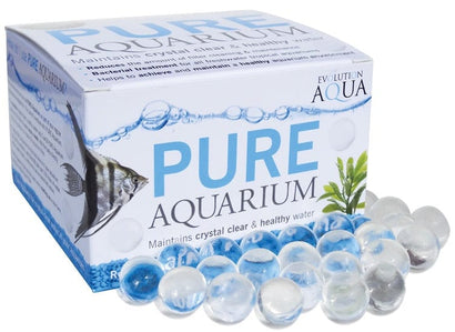 Evolution Aqua Pure Aquarium 25 Ball Pack that reads "Pure Aquarium, maintains crystal clear and healthy water"