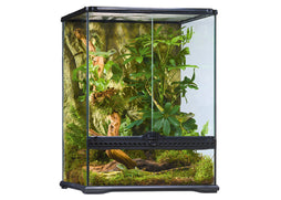 Exo Terra glass terrarium 60 x 45 x 45cm reptile enclosure with front doors and mesh top