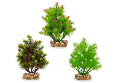 Kazoo Plastic Plants Pine Leaf With Flower Assorted