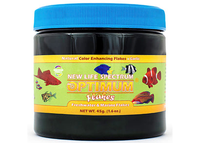 New Life Spectrum Optimum floating flakes fish food jar for fresh and marine fish