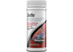 Seachem Safe - white bottle with red fish on branding