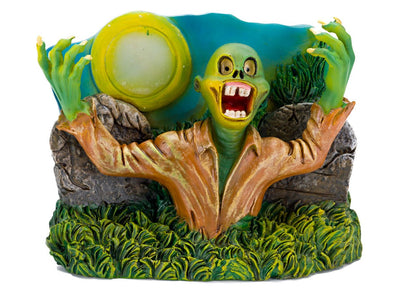 Penn Plax The Swimming Dead Zombie Rising From Grave with Full Moon