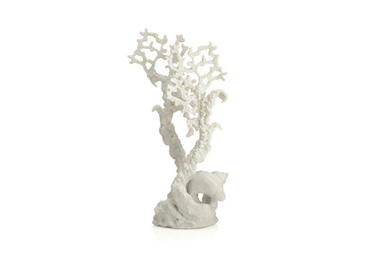 biOrb Fan Coral Ornament Samuel Baker branching coral aquarium sculpture in white and black