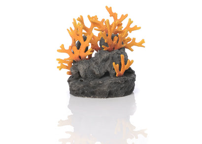 biOrb Lava Rock with Fire Coral Ornament Samuel Baker orange coral on black lava rock 18cm